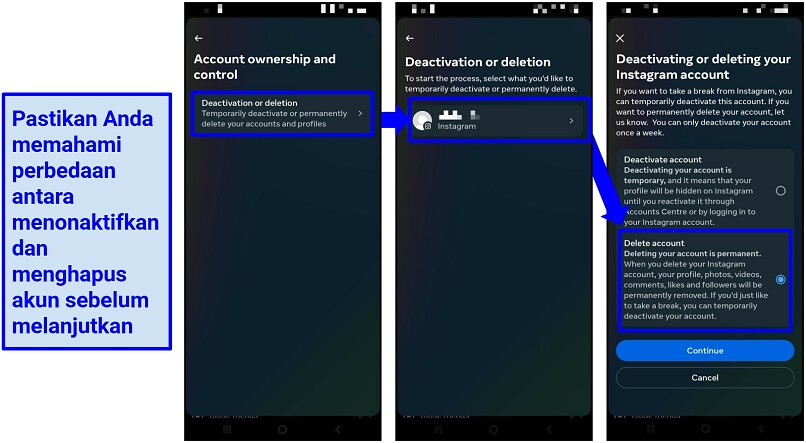 Step-by-step guide on how to delete Instagram account from Android app